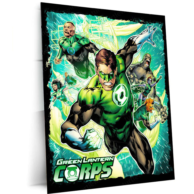 Green Lantern – Emerald Warrior Metal Poster | DC Comics Justice League Wall Frame 02