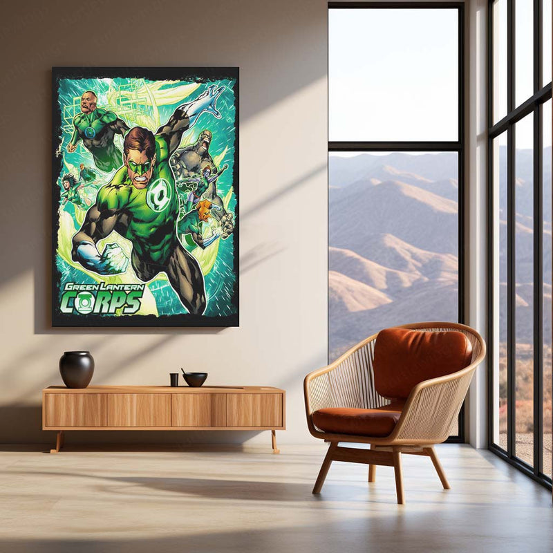 Green Lantern – Emerald Warrior Metal Poster | DC Comics Justice League Wall Frame 02