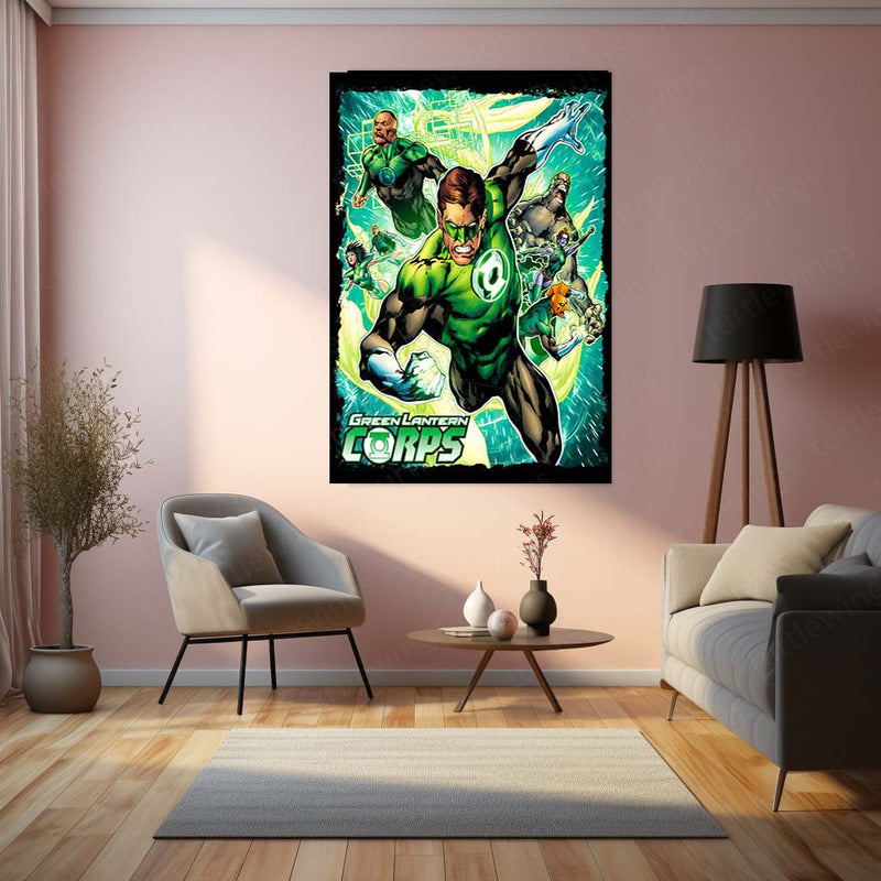 Green Lantern – Emerald Warrior Metal Poster | DC Comics Justice League Wall Frame 02