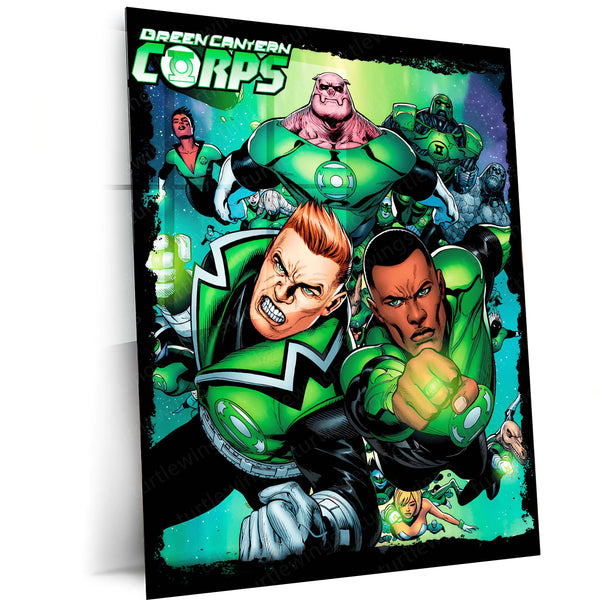 Green Lantern – Emerald Warrior Metal Poster | DC Comics Justice League Wall Frame 03