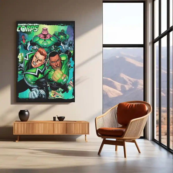 Green Lantern – Emerald Warrior Metal Poster | DC Comics Justice League Wall Frame 03