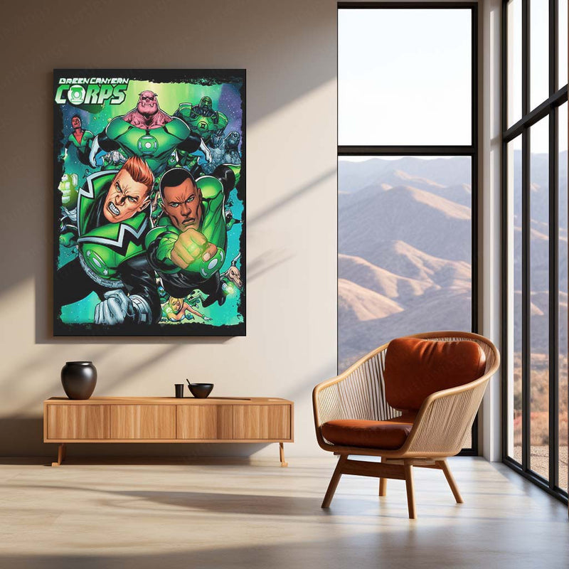 Green Lantern – Emerald Warrior Metal Poster | DC Comics Justice League Wall Frame 03