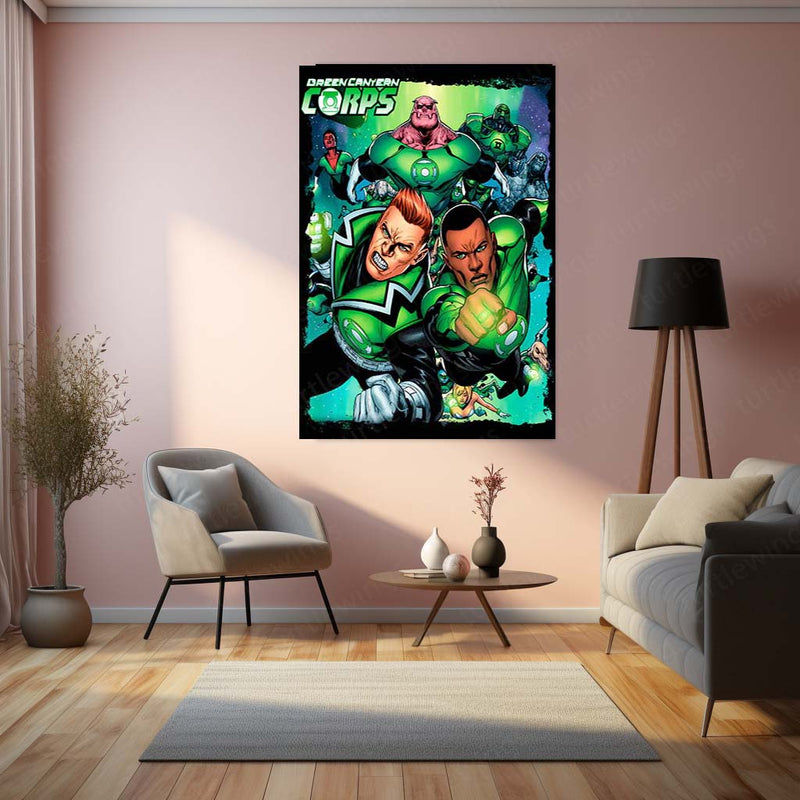 Green Lantern – Emerald Warrior Metal Poster | DC Comics Justice League Wall Frame 03