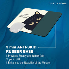 Green and Beige Illustrated Funny Small Mousepad - TURTLEWINGS 