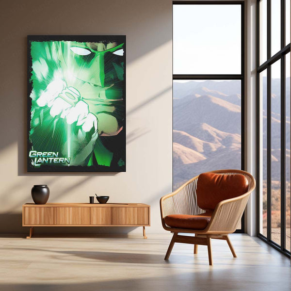 Green Lantern – Emerald Warrior Metal Poster | DC Comics Justice League Wall Frame