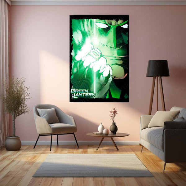 Green Lantern – Emerald Warrior Metal Poster | DC Comics Justice League Wall Frame