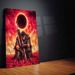 Anime metal poster | Guts Eclipse – Berserk Metal Poster | Dark Fantasy Anime Wall Frame