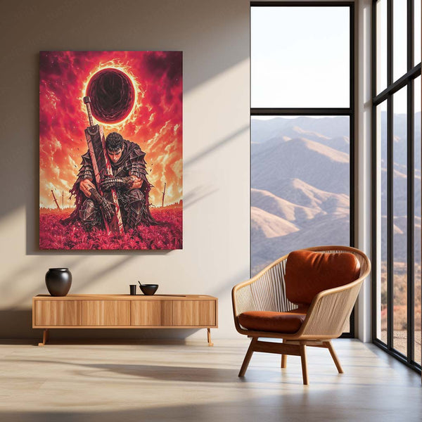 Anime metal poster | Guts Eclipse – Berserk Metal Poster | Dark Fantasy Anime Wall Frame