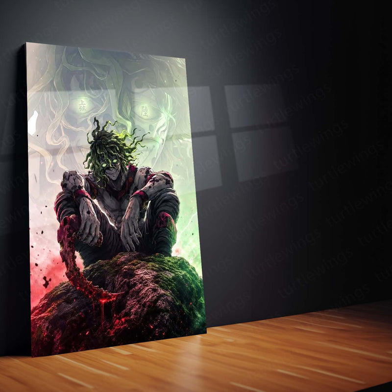 Anime Metal Poster Set of 3 | Demon Slayer | Gyutaro Upper Moon Demon Triptych Wall Art