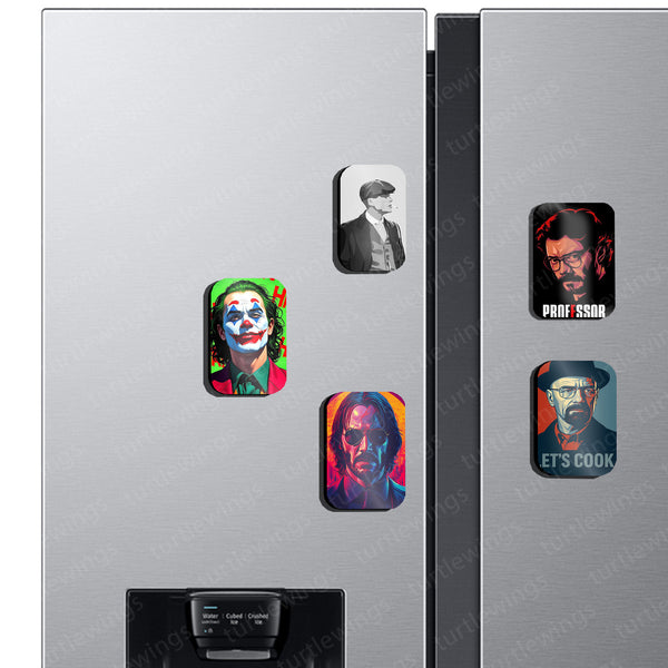 ⚡ Iconic Heroes & Villains – Set of 5 Fridge Magnets