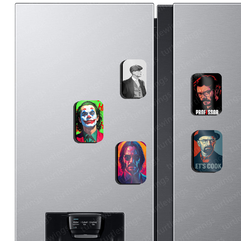 ⚡ Iconic Heroes & Villains – Set of 5 Fridge Magnets