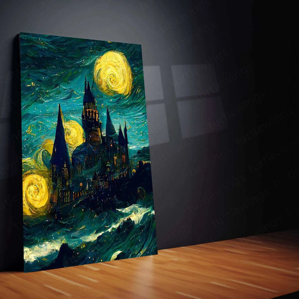 Hogwarts Metal Poster – Enchanting Wizarding World Wall Art | Magical Castle Decor - TURTLEWINGS 