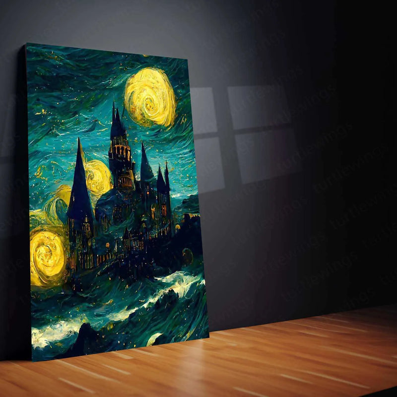 Hogwarts Metal Poster – Enchanting Wizarding World Wall Art | Magical Castle Decor - TURTLEWINGS 