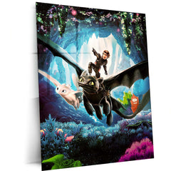 How To Train Your Dragon – Riders of Berk | Epic Flight Edition Metal Poster | Fantasy Wall Frame