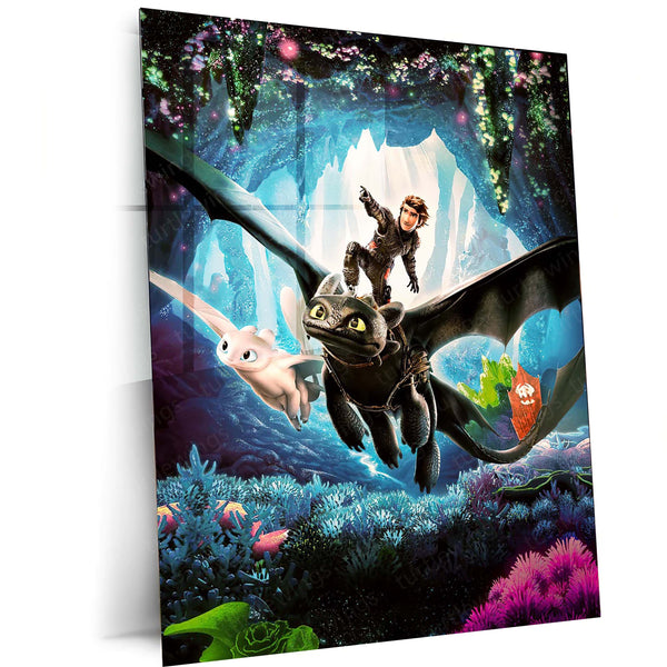 How To Train Your Dragon – Riders of Berk | Epic Flight Edition Metal Poster | Fantasy Wall Frame