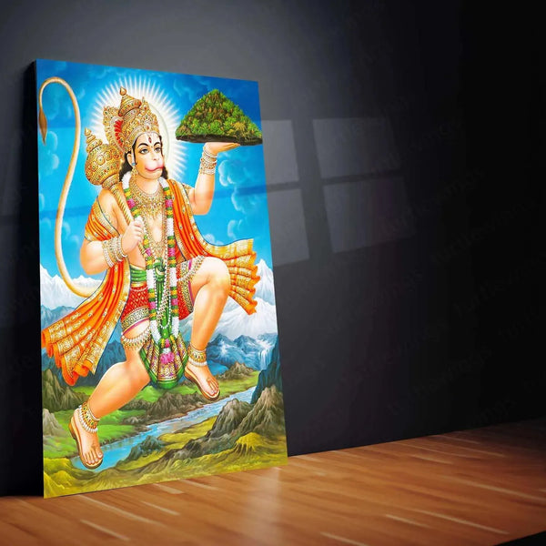 Hanuman Metal Poster – Divine Strength & Devotion Wall Art | Bajrangbali Spiritual Decor 8 - TURTLEWINGS 