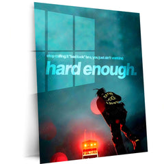 Quote Metal Poster | Travis Scott – Harden Enough Metal Frame  No Excuses, Pure Effort Hustle Wall Art | Hard Work > Luck Motivational Quote Metal Poster
