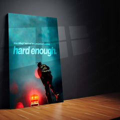 Quote Metal Poster | Travis Scott – Harden Enough Metal Frame  No Excuses, Pure Effort Hustle Wall Art | Hard Work > Luck Motivational Quote Metal Poster