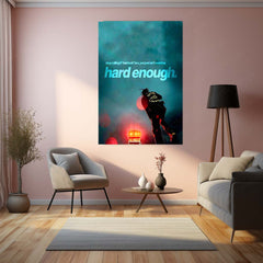 Quote Metal Poster | Travis Scott – Harden Enough Metal Frame  No Excuses, Pure Effort Hustle Wall Art | Hard Work > Luck Motivational Quote Metal Poster