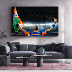 Cricket Metal Frame | Hardik Pandya – They Broke Me, I Came Back And Set The Sky On Fire | ICC Men's T20 World Cup 2026 Metal Frame
