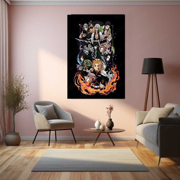 Hashira – The Pillars of Demon Slayer Metal Poster | Kimetsu no Yaiba Wall Frame