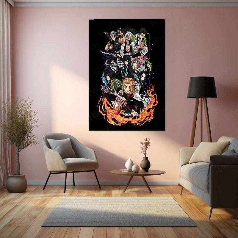 Hashira – The Pillars of Demon Slayer Metal Poster | Kimetsu no Yaiba Wall Frame