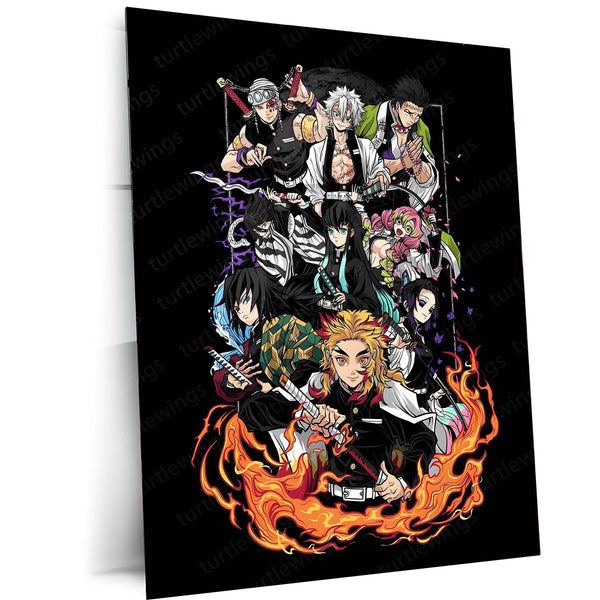 Hashira – The Pillars of Demon Slayer Metal Poster | Kimetsu no Yaiba Wall Frame