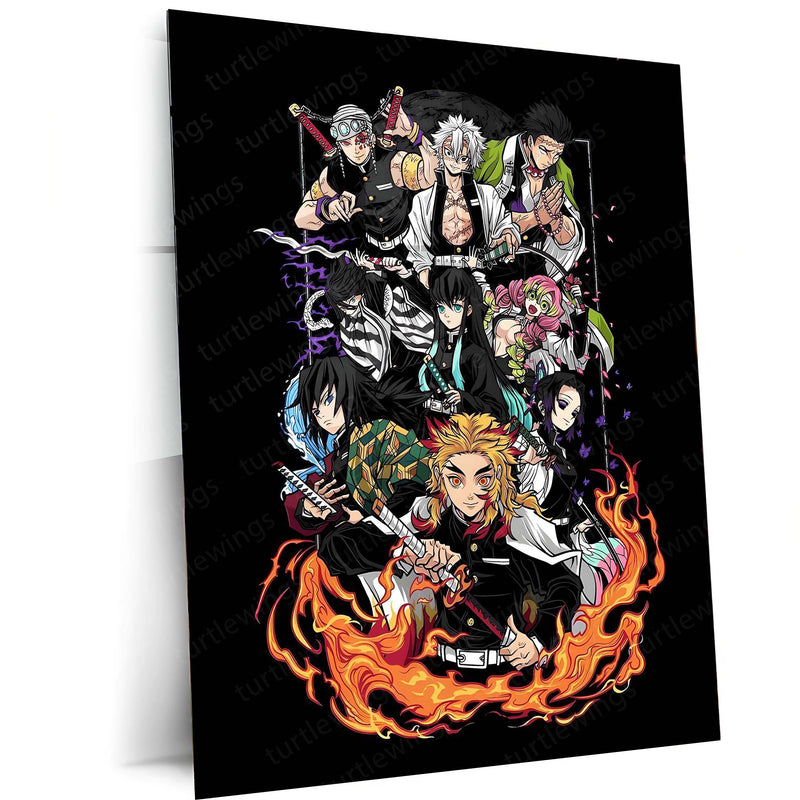 Hashira – The Pillars of Demon Slayer Metal Poster | Kimetsu no Yaiba Wall Frame