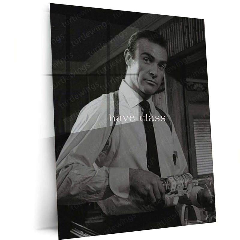 Quote Metal Poster | Have Class Motivational Metal Poster | Gentleman Mindset & Sophisticated Lifestyle Wall Art | Vintage