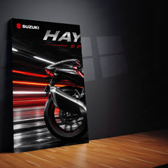 Bike Metal Poster Set of 3 | Suzuki Hayabusa Speed Beast Triptych Wall Art
