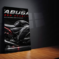 Bike Metal Poster Set of 3 | Suzuki Hayabusa Speed Beast Triptych Wall Art
