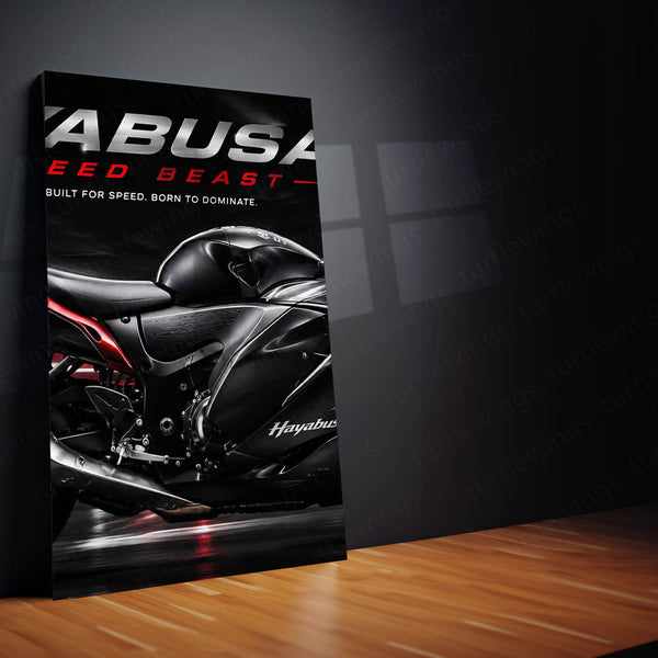 Bike Metal Poster Set of 3 | Suzuki Hayabusa Speed Beast Triptych Wall Art