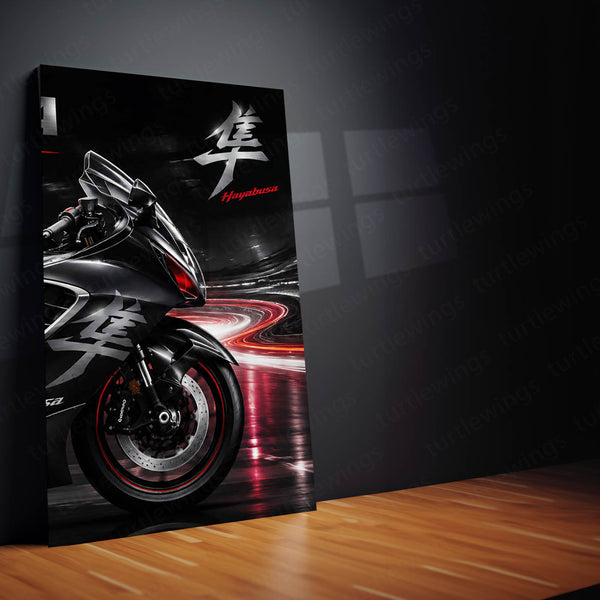 Bike Metal Poster Set of 3 | Suzuki Hayabusa Speed Beast Triptych Wall Art