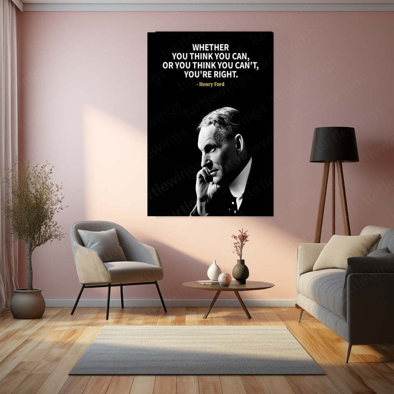 Quote Metal Poster | Henry Ford – Believe & Achieve Motivational Quote Metal Poster | Inspirational Wall Frame