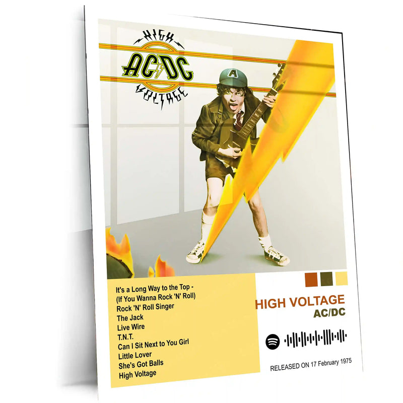AC/DC Complete Album Collection | Set of 10 | Set of 8 | Set of 4 | Metal Frame Posters High Voltage. Pure Rock Energy. Legendary Wall Statement. - TURTLEWINGS 