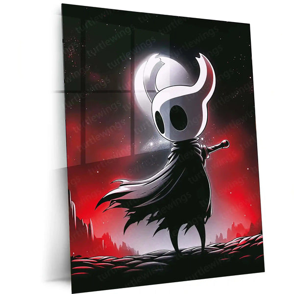 Hollow Knight – Silent Guardian | Dark Fantasy Metal Frame Wall Art | Gaming Room & Indie Game Decor Wall Art - TURTLEWINGS 