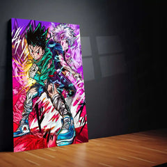 Anime Metal Poster | Hunter × Hunter – Unbreakable Will | Pink Power Metal Frame | Elite Anime Battle Wall Art - TURTLEWINGS 