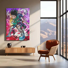 Anime Metal Poster | Hunter × Hunter – Unbreakable Will | Pink Power Metal Frame | Elite Anime Battle Wall Art - TURTLEWINGS 