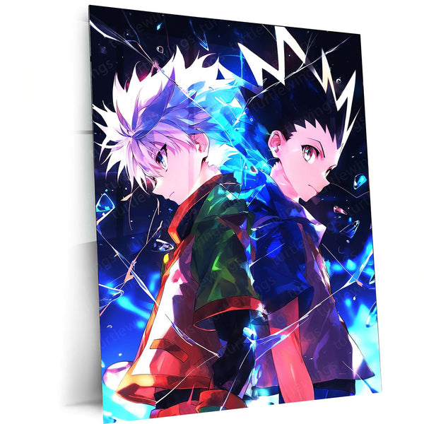 Anime Metal Poster | Hunter x Hunter – Gon & Killua Shattered Energy Duo Metal Poster | Anime Wall Frame