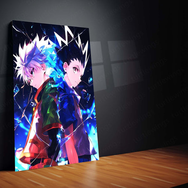 Anime Metal Poster | Hunter x Hunter – Gon & Killua Shattered Energy Duo Metal Poster | Anime Wall Frame