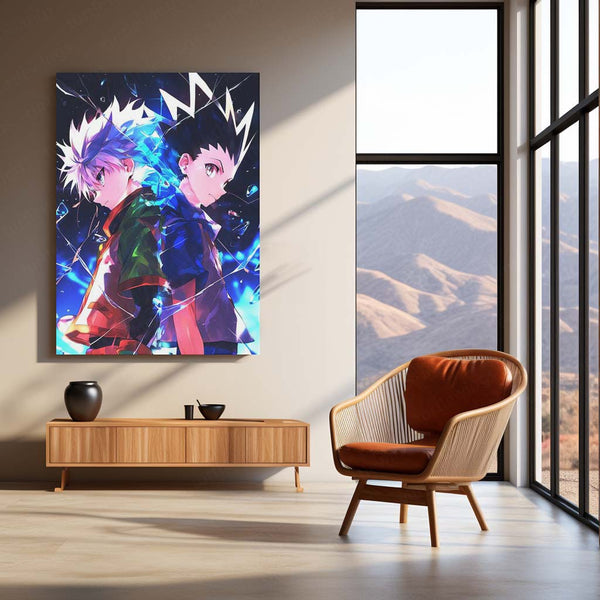 Anime Metal Poster | Hunter x Hunter – Gon & Killua Shattered Energy Duo Metal Poster | Anime Wall Frame