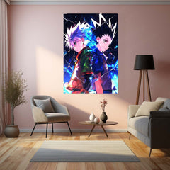 Anime Metal Poster | Hunter x Hunter – Gon & Killua Shattered Energy Duo Metal Poster | Anime Wall Frame