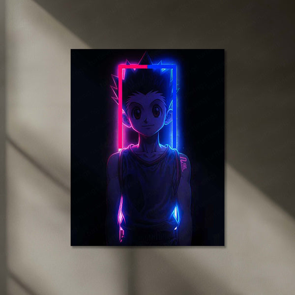 Hunter x Hunter – Gon Freecss Glow Edition Neon LED Metal Poster | Anime Wall Frame