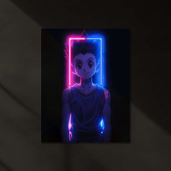 Hunter x Hunter – Gon Freecss Glow Edition Neon LED Metal Poster | Anime Wall Frame