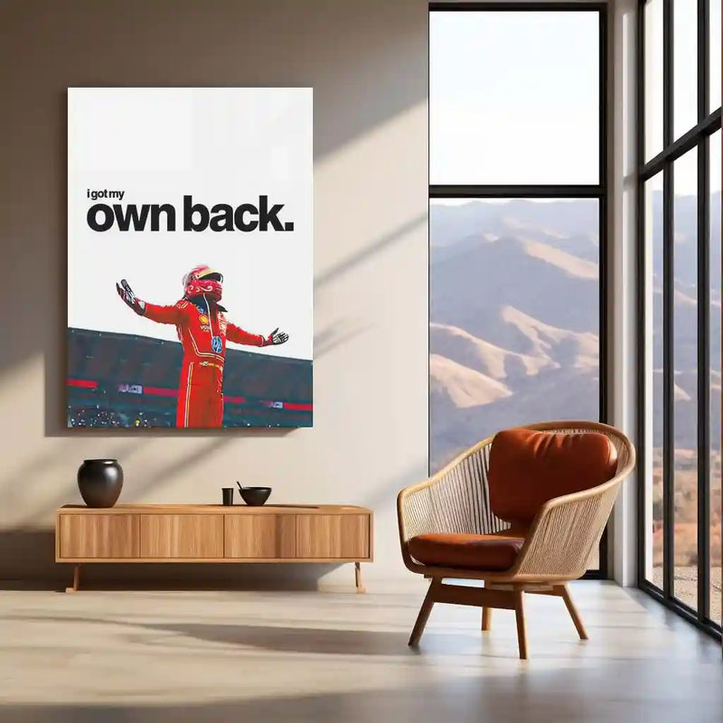 Quote Metal Poster | Carlos Sainz – I Got My Own Back Metal Frame Self-Belief, Redemption & Formula 1 Comeback Wall Art | Independent Racer Mindset Quote Metal Poster - TURTLEWINGS 