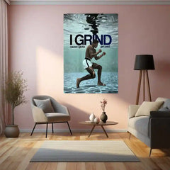 Quote Metal Poster | Muhammad Ali – I Grind Because I Get Paid Metal Frame Discipline, Hustle & Champion Work Ethic Motivational Wall Art | Boxing Legacy Quote Metal Poster - TURTLEWINGS 