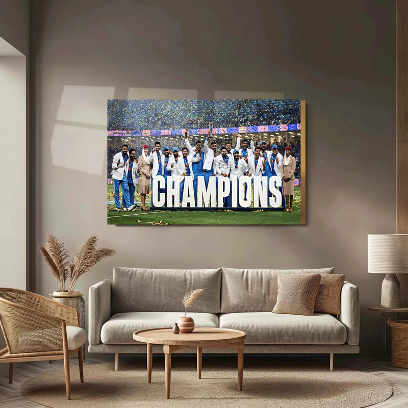 Indian Team – Champions Trophy 2025 Winner Metal Poster 🏆🇮🇳 2 - TURTLEWINGS 