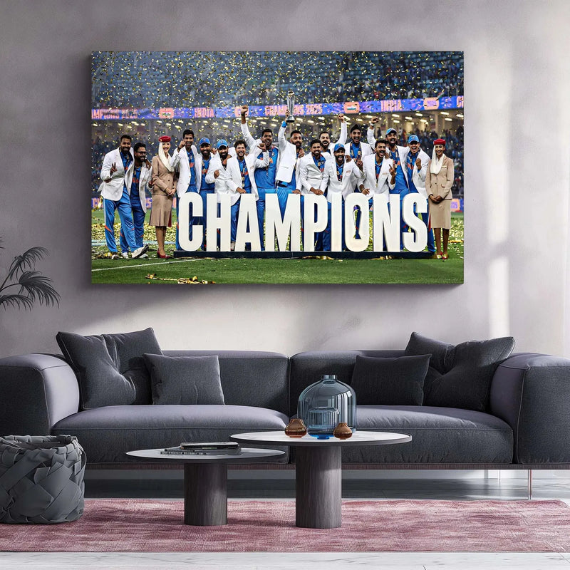 Indian Team – Champions Trophy 2025 Winner Metal Poster 🏆🇮🇳 2 - TURTLEWINGS 