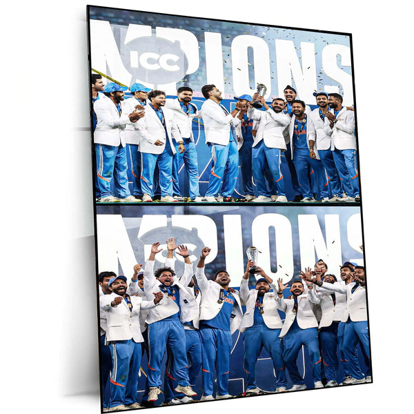 Indian Team – Champions Trophy 2025 Winner Metal Poster 🏆🇮🇳 3 - TURTLEWINGS 