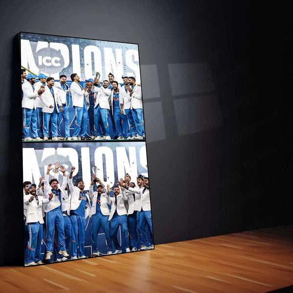 Indian Team – Champions Trophy 2025 Winner Metal Poster 🏆🇮🇳 3 - TURTLEWINGS 